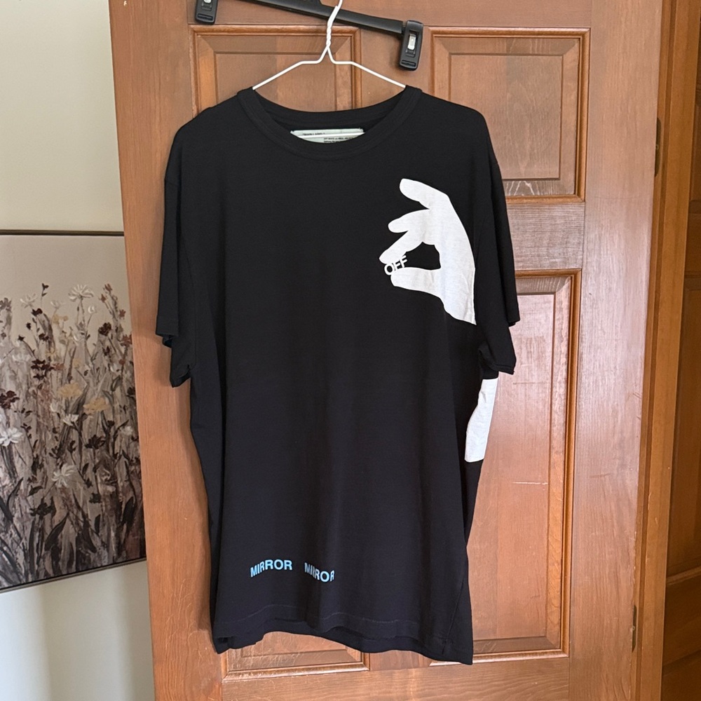 Off white Hands off Black Graphic Tee (oversized fits like large)